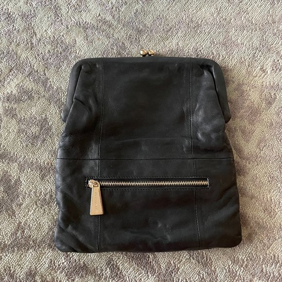 Coccinelle Black Leather Envelope Pouch - Picture 2 of 10